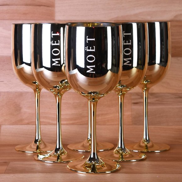 Moet Dining Set Of 6 Moet Acrylic Gold Champagne Glassesnew Poshmark